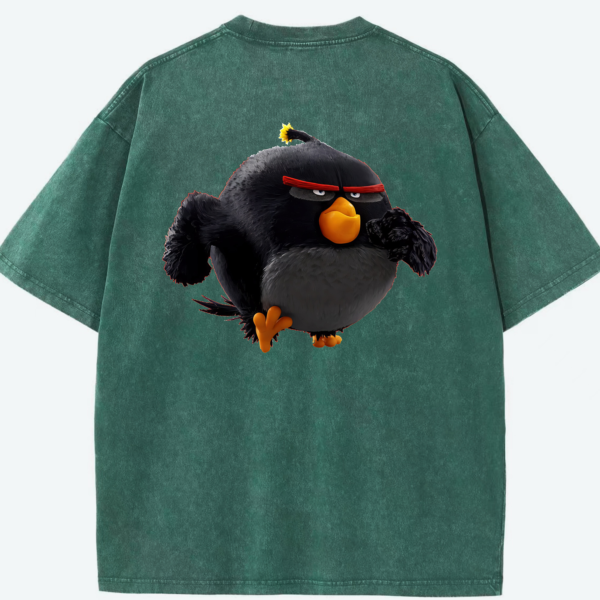 （画像用） Angry Birds アングリーバード 綿100% ヴィンテージ風 半袖Tシャツ（背面プリント）